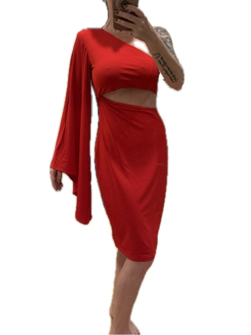 ALEXIA ADMOR | Reese One Shoulder Dress | bright red NWT XS - Picture 3 of 12